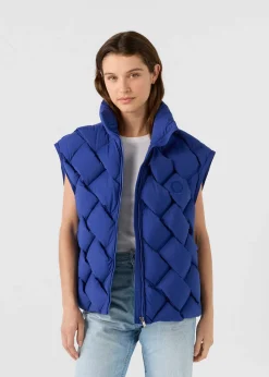 Veste Grand Froid puffer tressée Bleu cobalt Alya