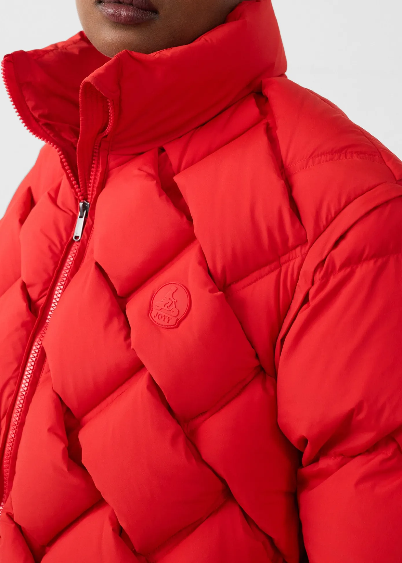 Veste Grand Froid puffer tressée Rouge carmin Alya
