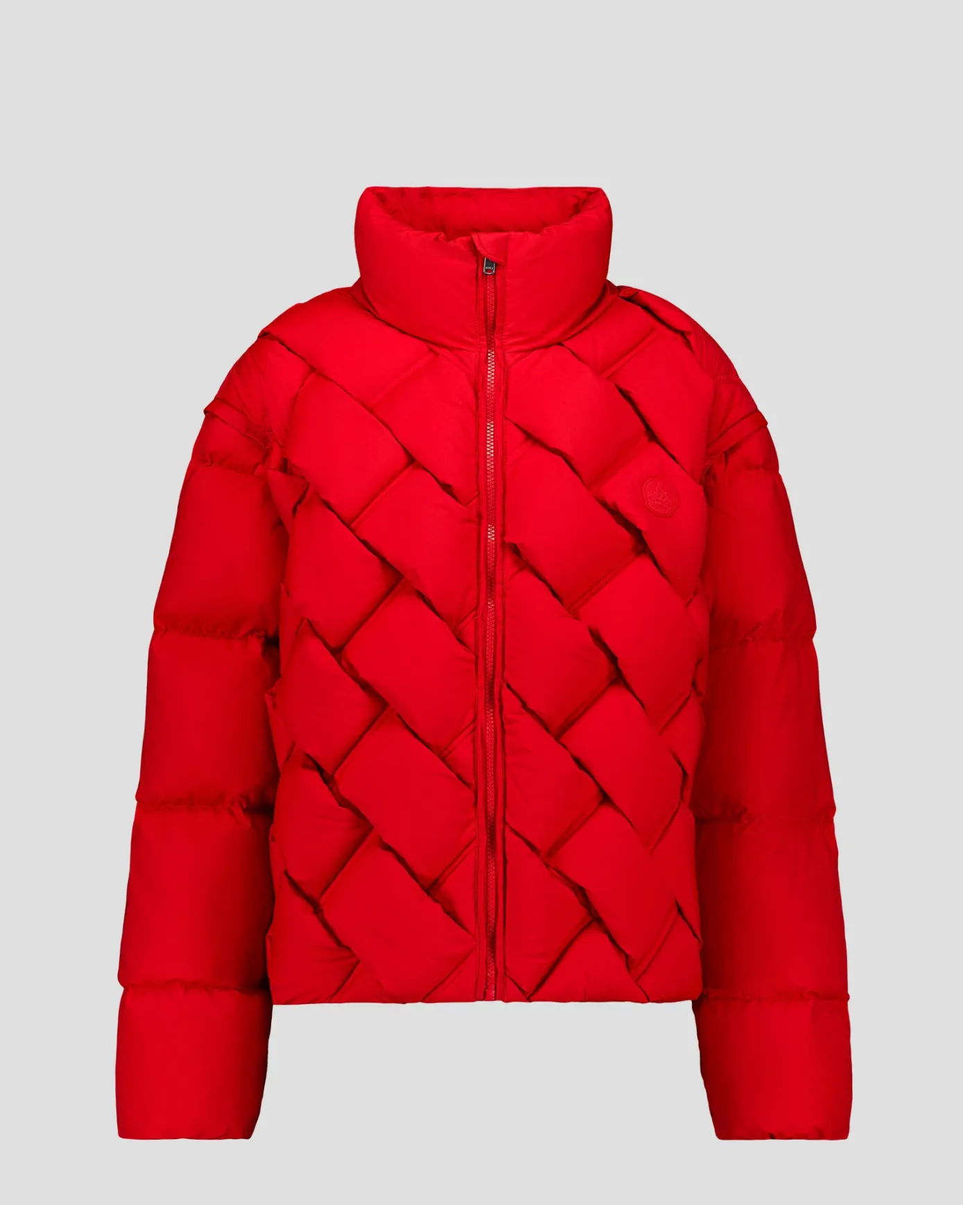 Veste Grand Froid puffer tressée Rouge carmin Alya