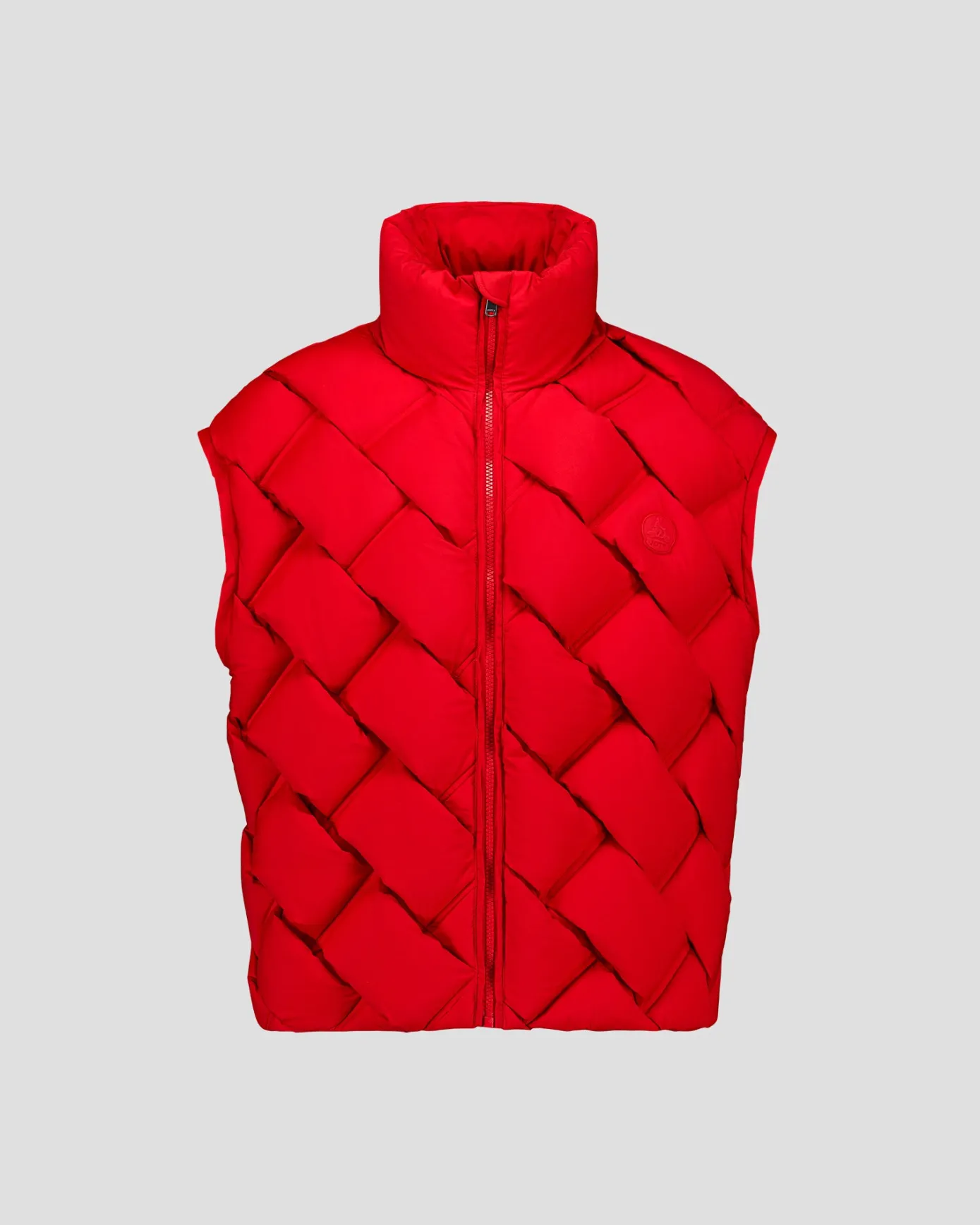 Veste Grand Froid puffer tressée Rouge carmin Alya