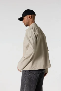 Veste légère col chemise Beige Guy