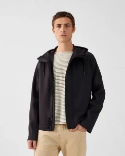 Veste 'oversize' bimatière Noir Ernest