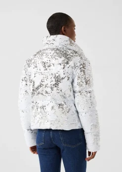 Veste à sequins Blanc/argent Isadora