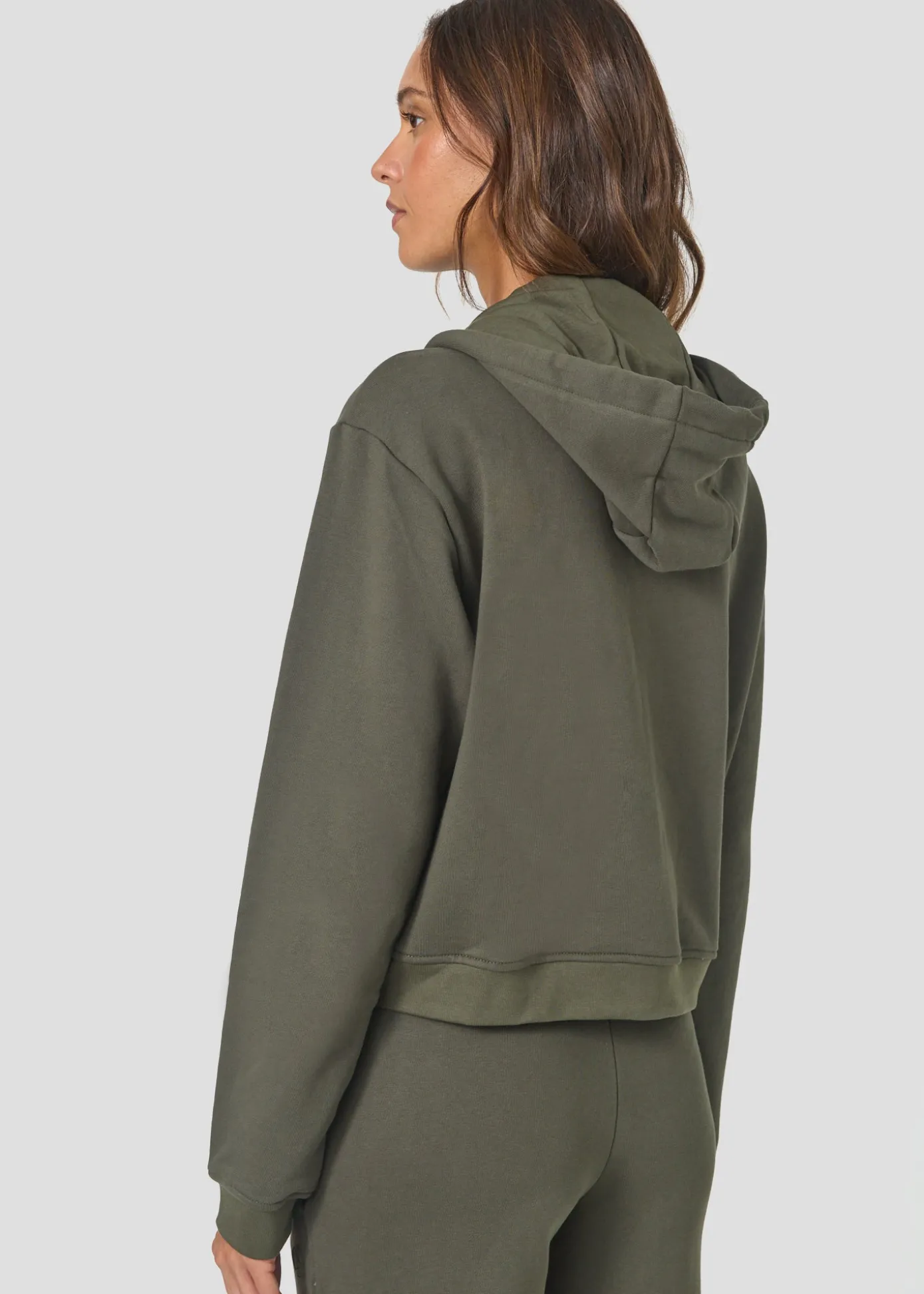 Veste zippée à capuche Army foncé Dalila