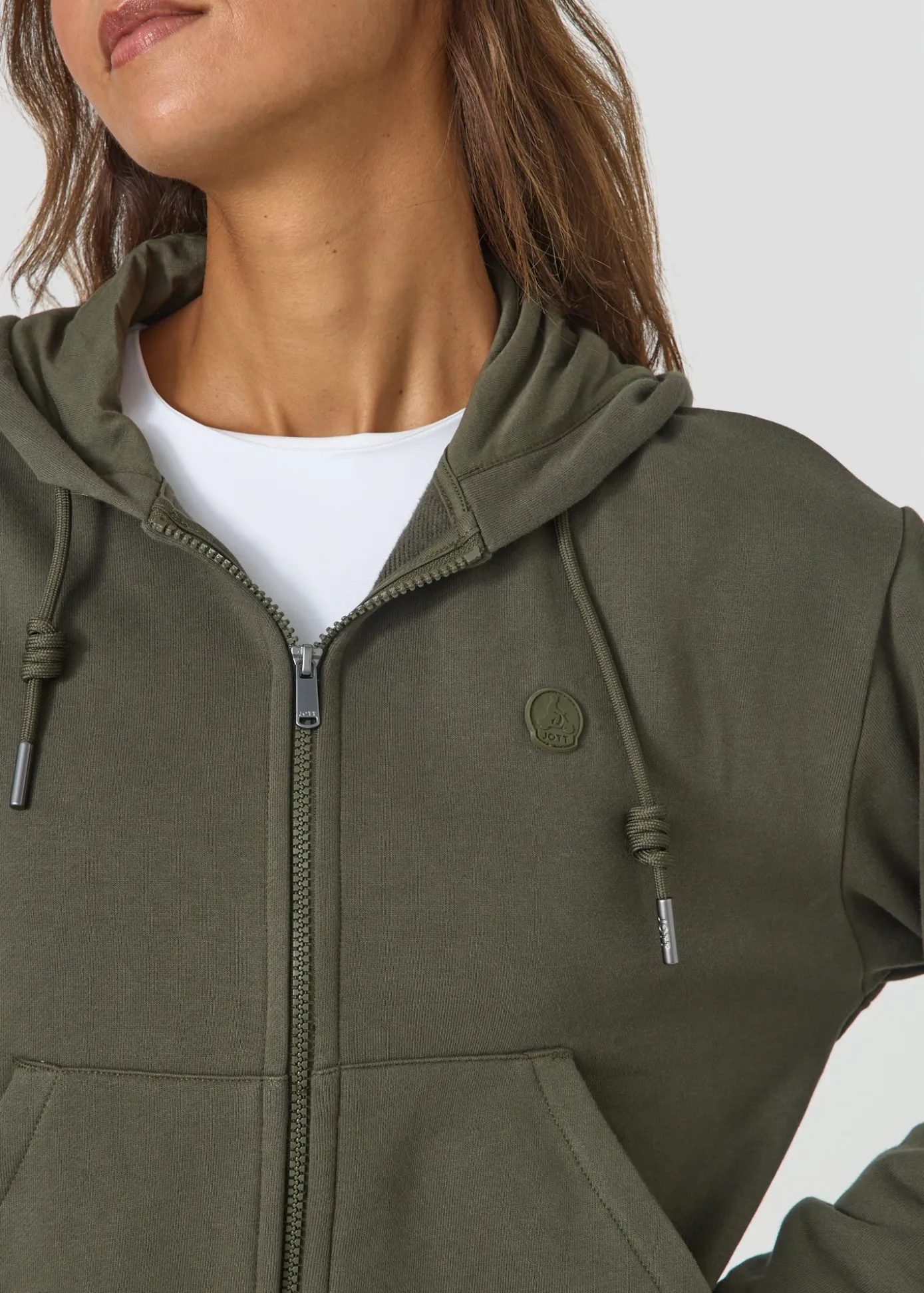 Veste zippée à capuche Army foncé Dalila