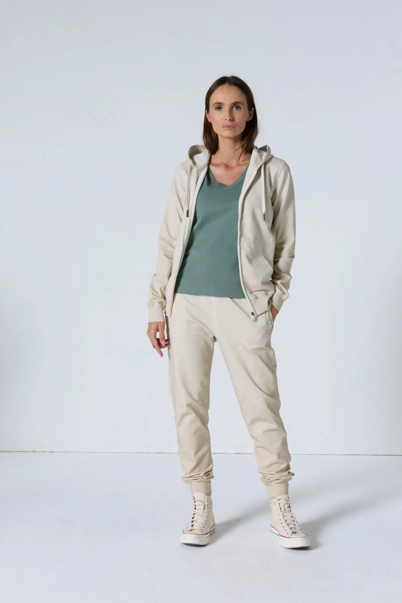 Veste zippée à capuche Naturel Sima