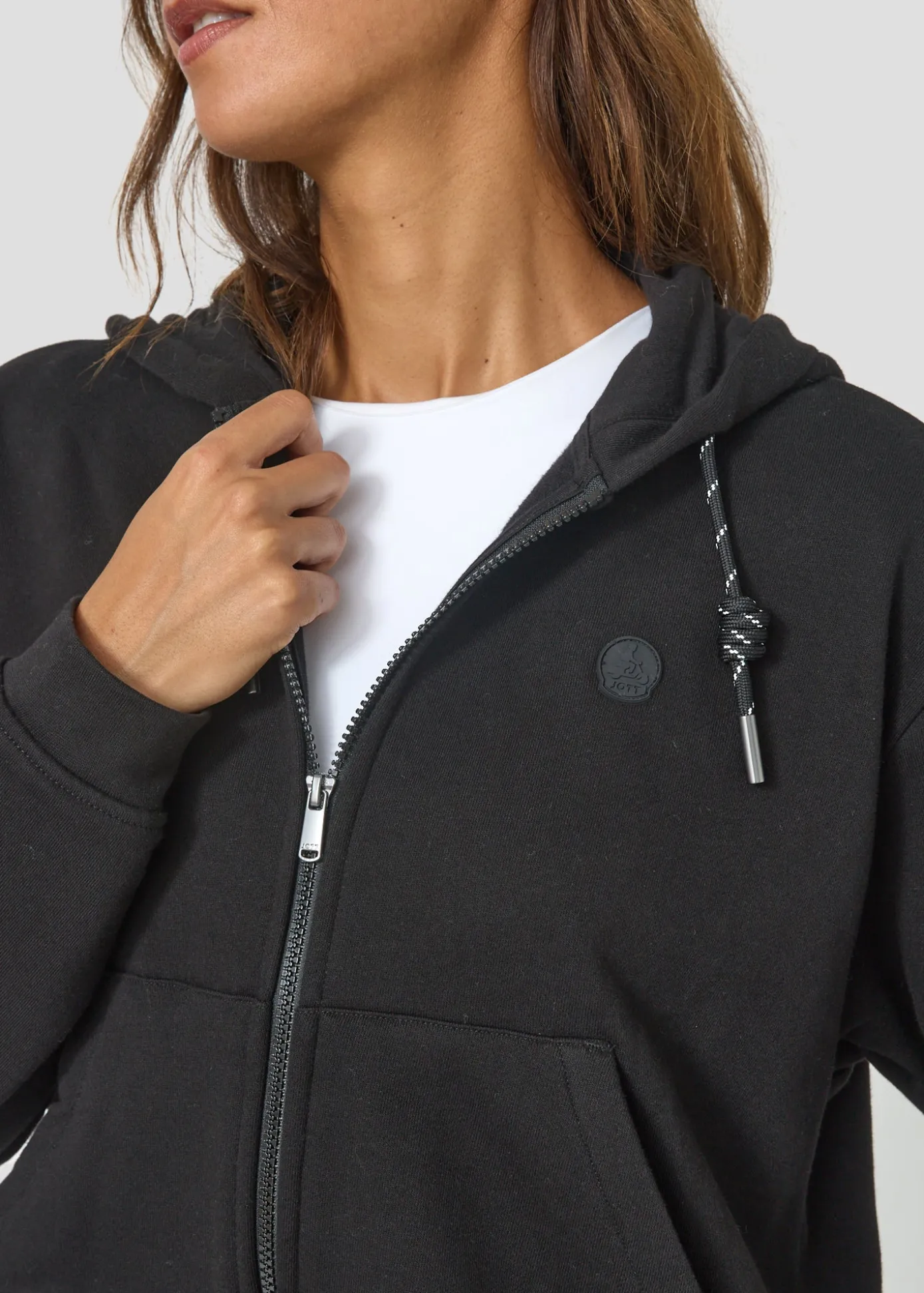 Veste zippée à capuche Noir Dalila