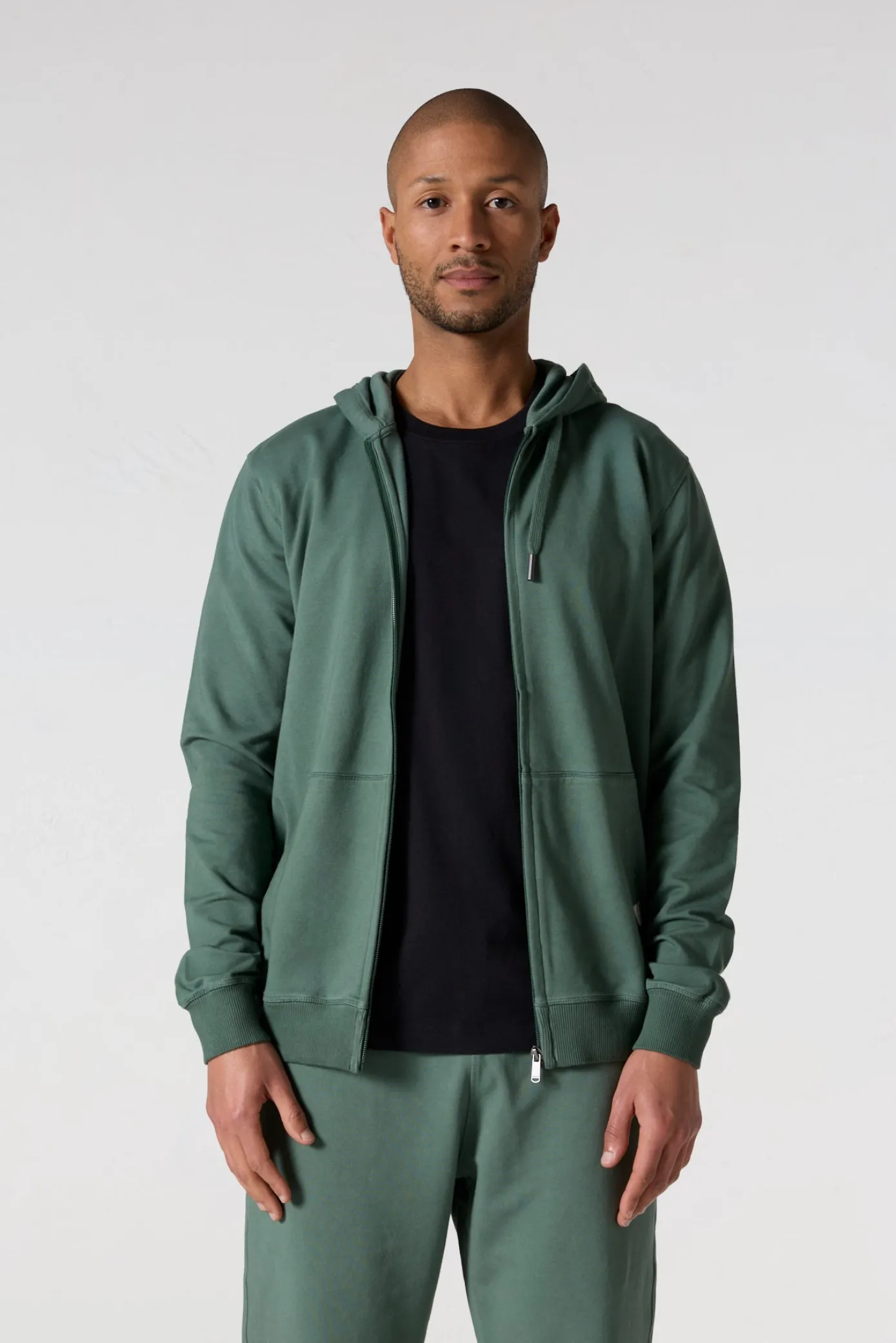 Veste zippée à capuche Vert sauge Edgar