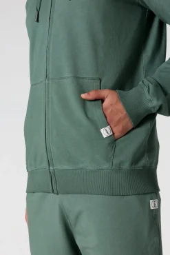 Veste zippée à capuche Vert sauge Edgar