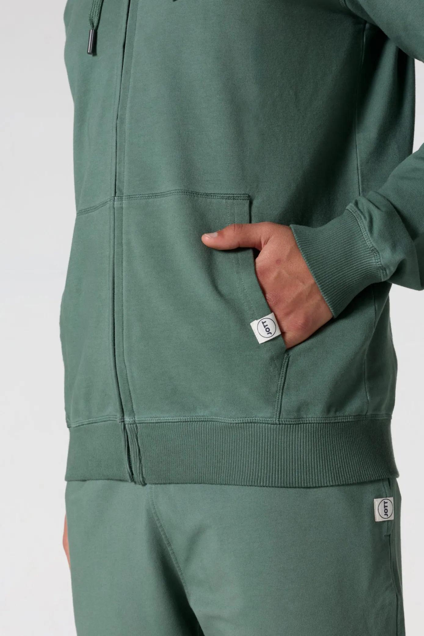 Veste zippée à capuche Vert sauge Edgar