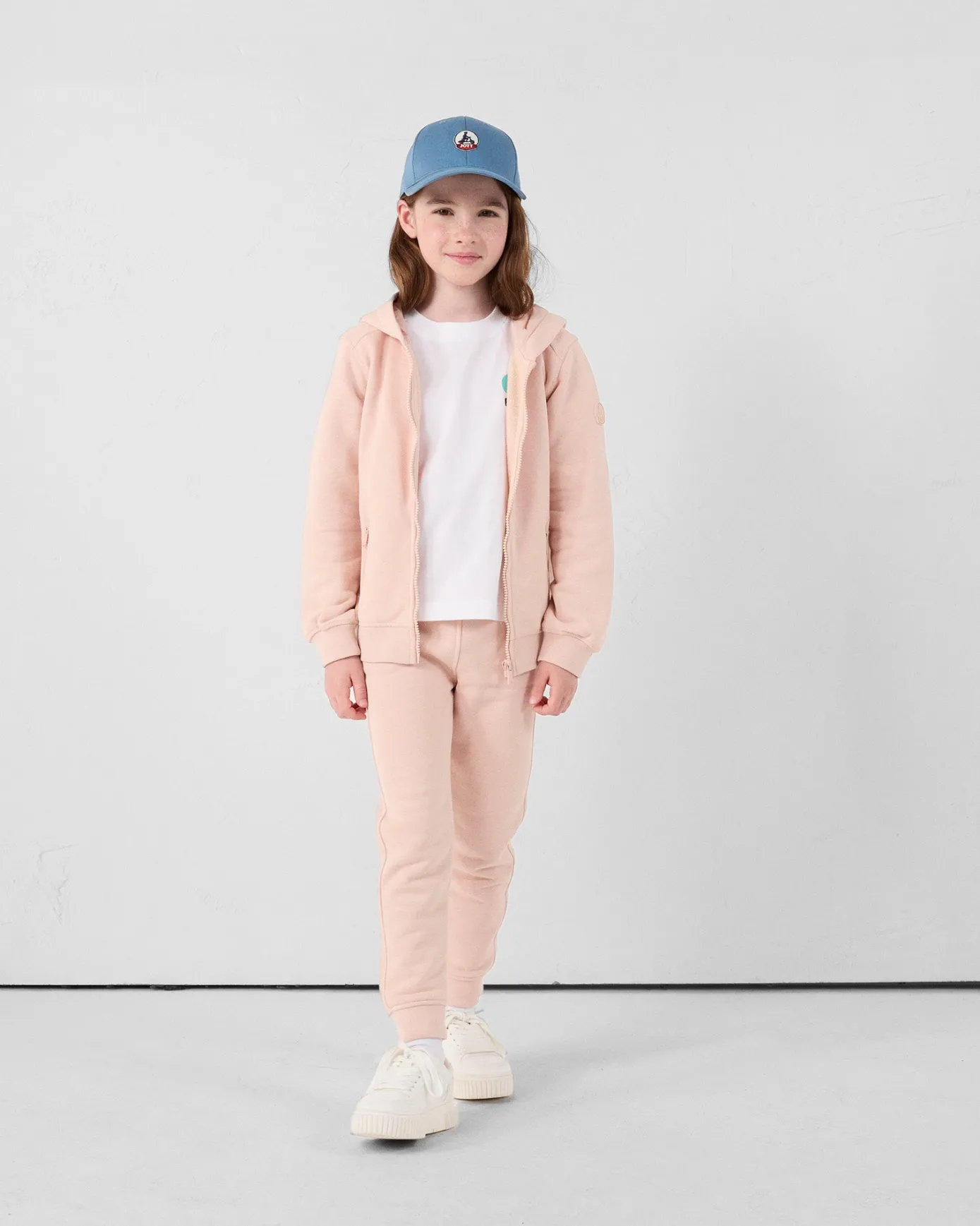 Veste zippée enfant en coton Pêche clair Tango