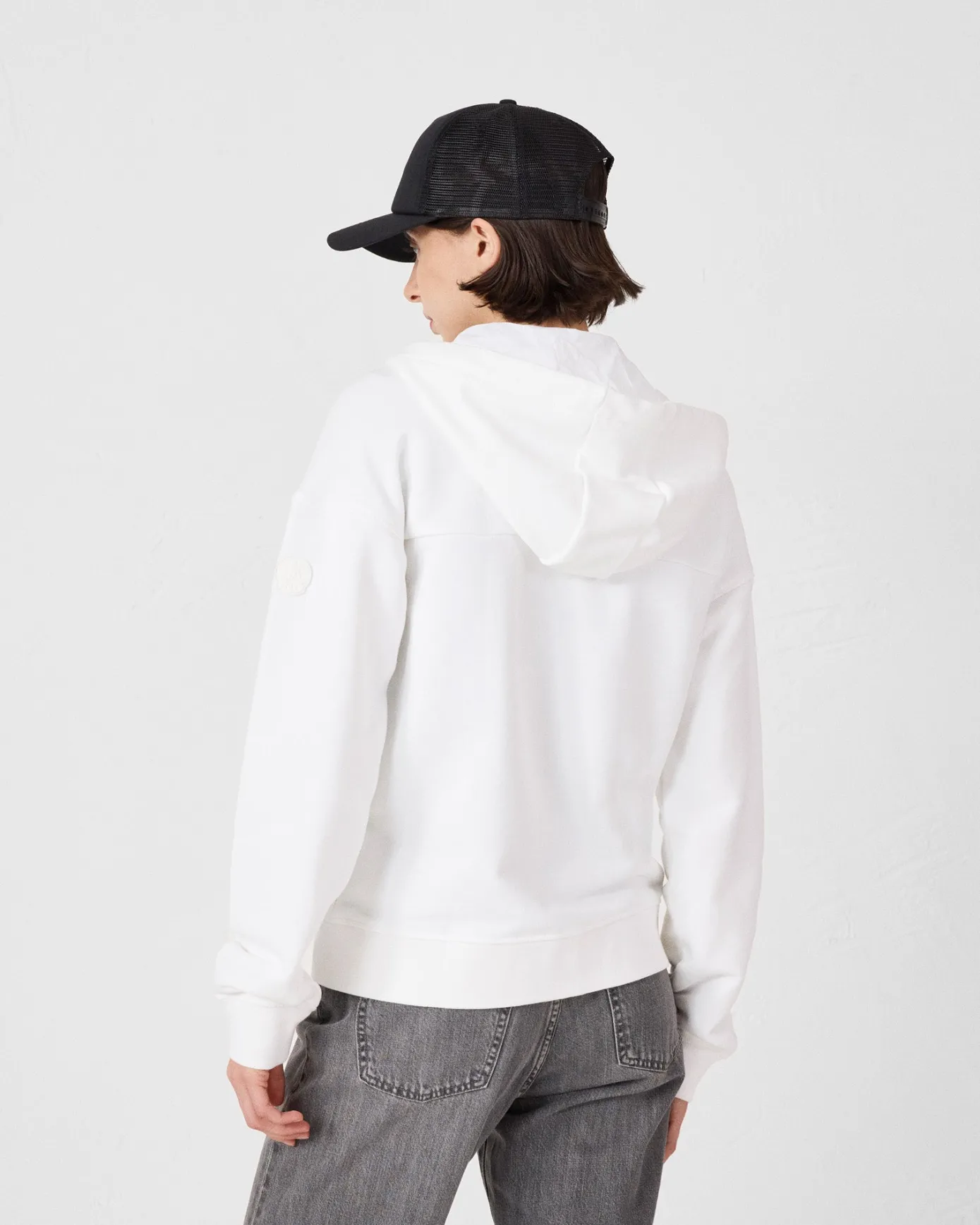 Veste zippée en molleton Blanc Leda