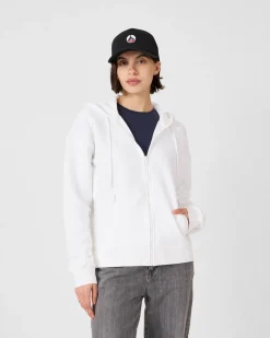 Veste zippée en molleton Blanc Leda