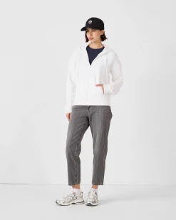 Veste zippée en molleton Blanc Leda