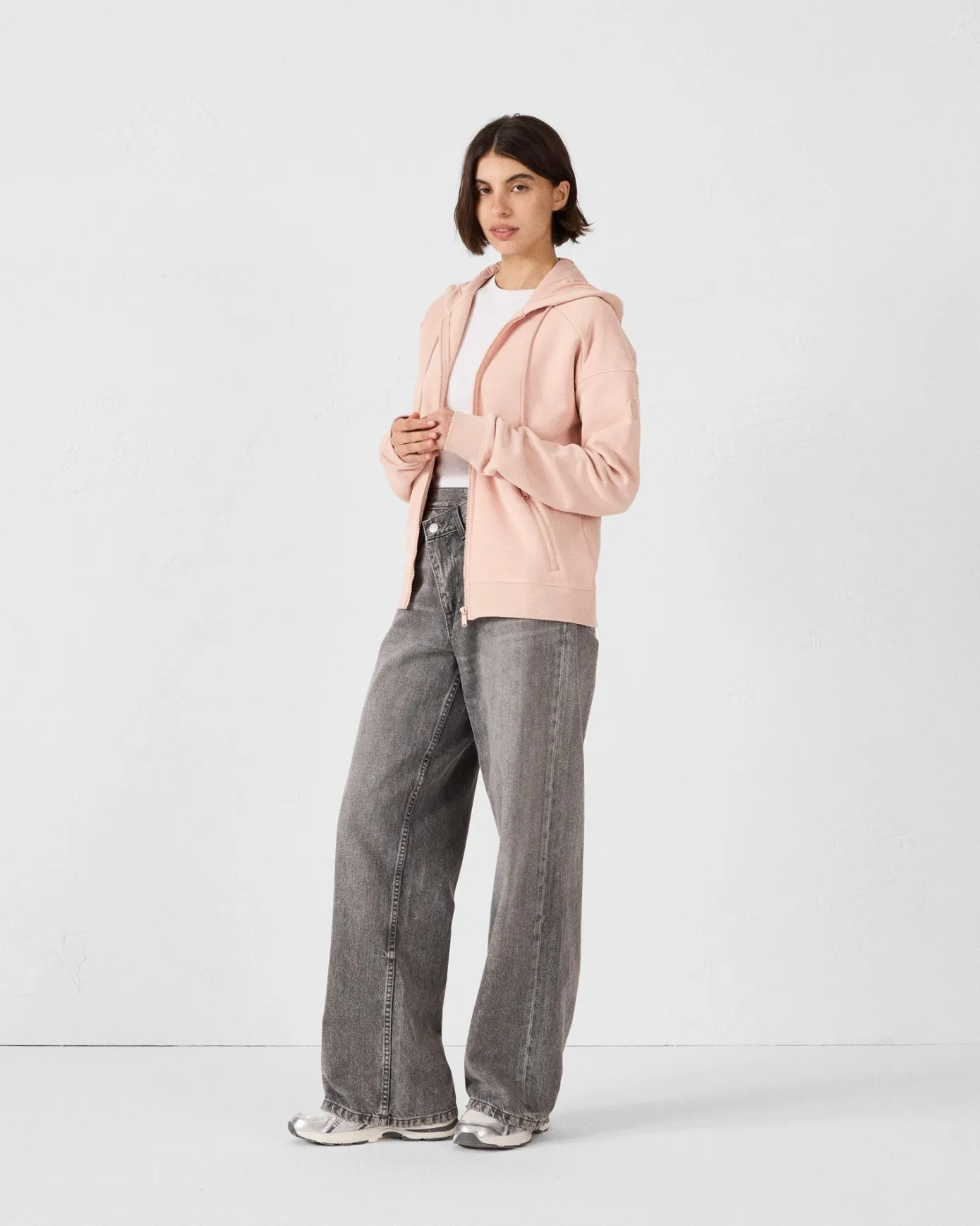 Veste zippée en molleton Pêche clair Leda