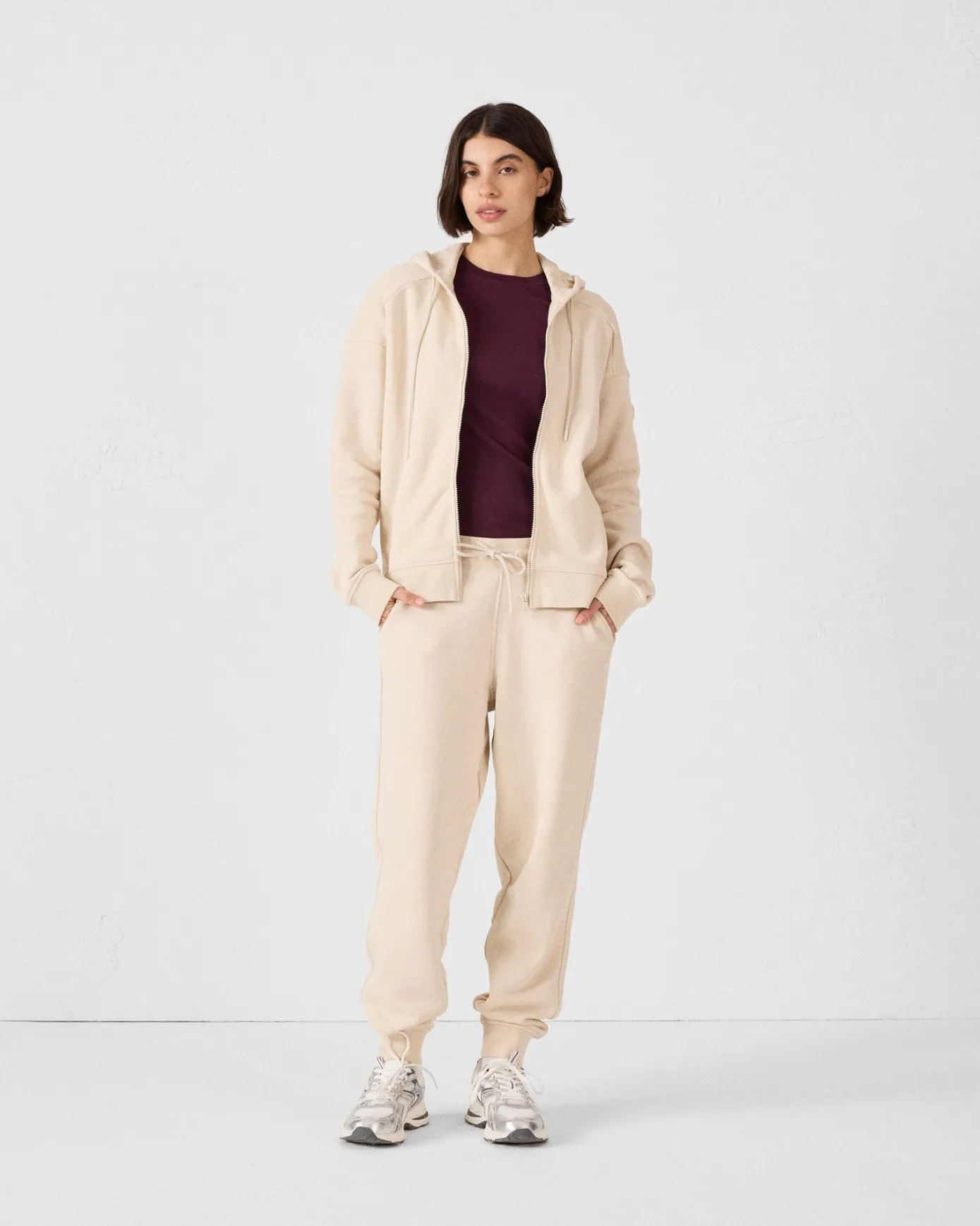 Veste zippée en molleton Sable Leda