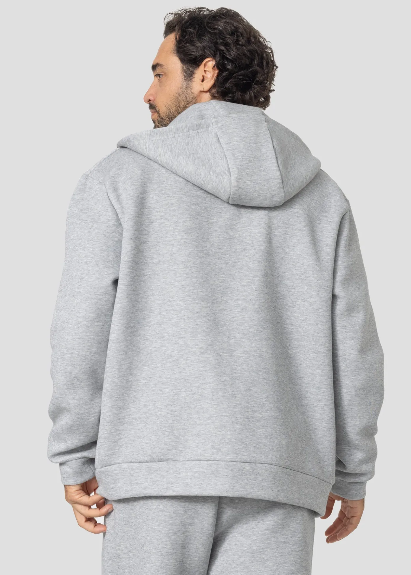 Veste zippée oversize à capuche Gris chiné Vahe