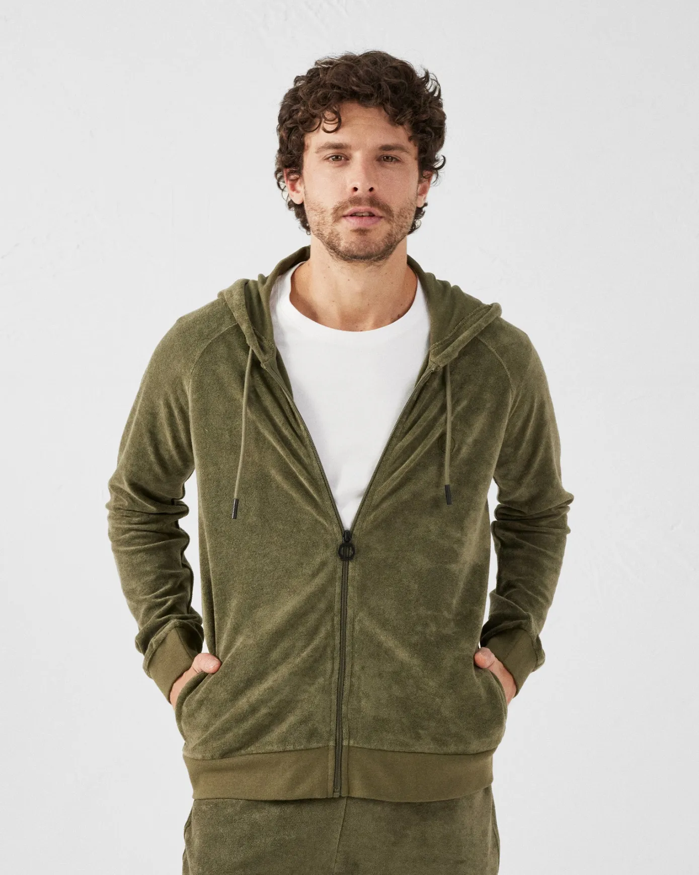 Veste zippée éponge à capuche Army Mojave